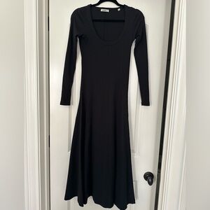 Buck Mason Scoop Neck Black Long Sleeve Dress
